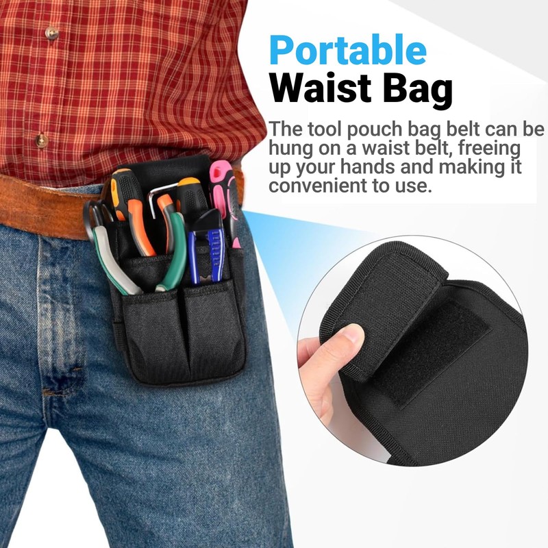 6 Pockets Tool Bag with Belt Tool Belt Bag Polyester