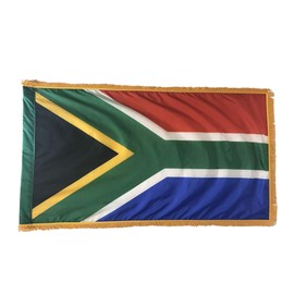 3x5' South Africa Indoor Flag with Pole Hem and Gold Ornamental Fringe (Made in USA)
