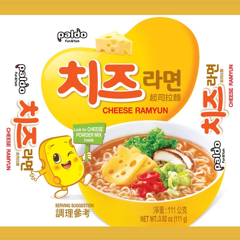 Paldo Cheese Fromage Ramyun Noodle, Cheese Ramyun, 3.92 Oz (4