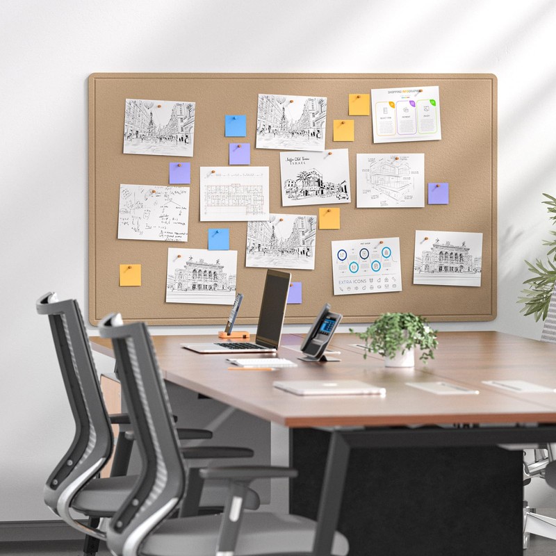 MaxGear Extra Large Bulletin Board 60" x 36", Foldable Felt