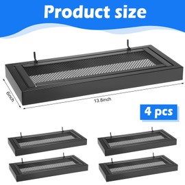 Zonon 4 Pack Black Pegboard Shelf 13.8 x 6 Inch Metal Mesh Pegboard Display Rack Wall Mount Hanging Steel Tray Accessories for Garage Workshop Stores Retail Boutiques Storage and Organization