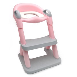XKMT- Baby Pink Wider Step Toddler Potty Training Seat Ladder Toilet Chair Infant Kid Bathroom Trainer
