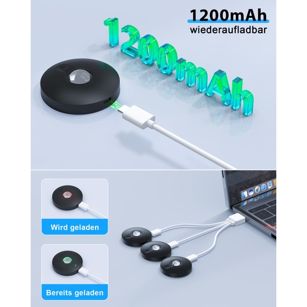 TRUMPETS USB Aufladbar Led Spot Akku mit Fernbedienung,Vitrinenbeleuchtung LED Kabellos