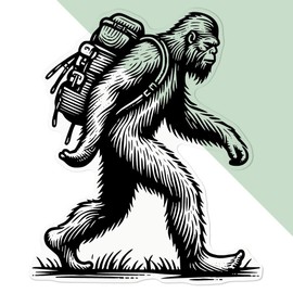 Azeeda Große 210mm 'Bigfoot-Wanderung' Permanente Transparente Aufkleber für Fenster/Autos/Wände/Skateboards etc (DC00126790)