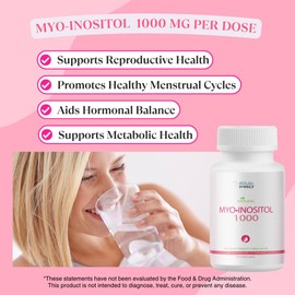 BIOLABS PRO Myo-Inositol Supplement 1000mg – Natural Dietary Support for Cellular Health & Wellness, Premium Non-GMO, Gluten-Free, Kosher Certified, Paraben-Free - (120 Caps - 2-Month Supply)