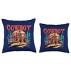 Retro Horse Riding Cowboy Throw Pillow