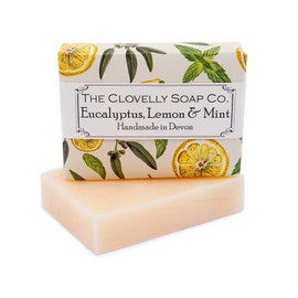 Clovelly Soap Co Natural Handmade Eucalyptus Mint and Lemon Soap Bar for all Skin Types 100g