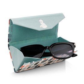 NICI Vanja Polar Fox Glasses Case Foldable PU Hard Case 16 x 6.5 x 6.5 cm Blue - Glasses Box Sturdy Hard Case Practical Glasses Bag for Children and Adults