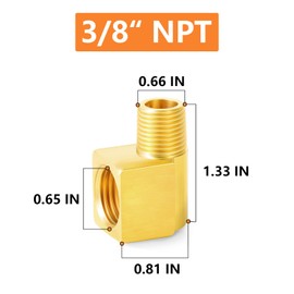 GASHER Brass 2PCS 5/8"-18 Threads Inverted Flare Female x 3/8"NPT Male Union Brake Line 90 Degree Elbow Fittings for Fuel/AIR/Lquid/Gas