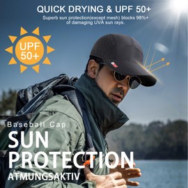 TAGVO Baseball Cap Men Women Pack of 2 UV Protection Casual Drying and Breathable Adjustable Baseball Cap, Lightweight Foldable Running Sports Cap for Outdoor Tennis, Golf, Fishing, Travel, Hiking