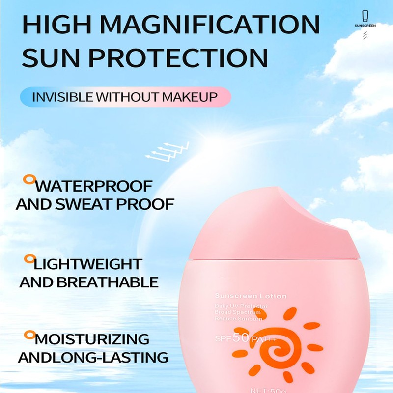 Facial sunscreen, moisturizing, refreshing, waterproof and sweat-proof sunscreen, SPF50 PA+++