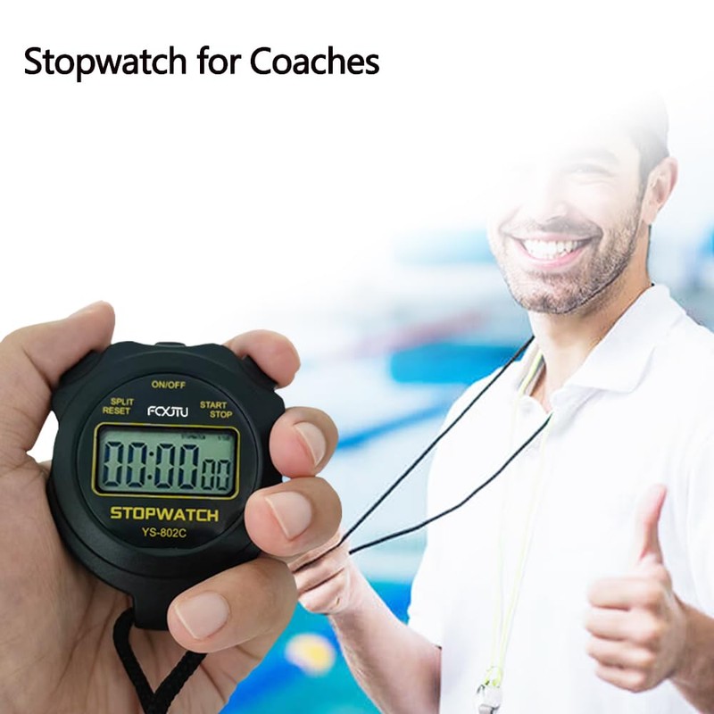 FCXJTU Simple Digital Sports Stopwatch, No Bells, No Clock, No