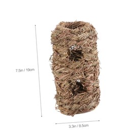 CIYODO Hamster Hat House Small Pet Weaved Grass House Natural Grass Tunnel Seagrass Tunnel Animal Activity Center Hamster Nest Wooden