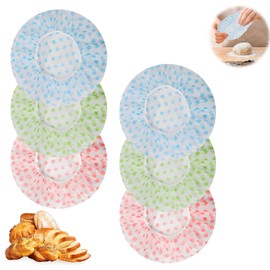 6Pcs Bowl Covers Bread Proofing Cover Reusable Elastic Waterproof Dough Bowl Fruit Meat Preservation Sourdough Basket Liner Cloth for Bread Baking Rising Sourdough Proofing Covers (Blue Pink Green)