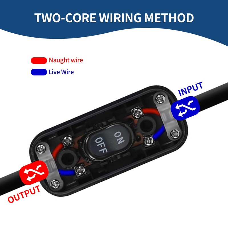 Verazquy Inline Cord Switch, 2Pcs Black Torpedo Switch 6A 250V