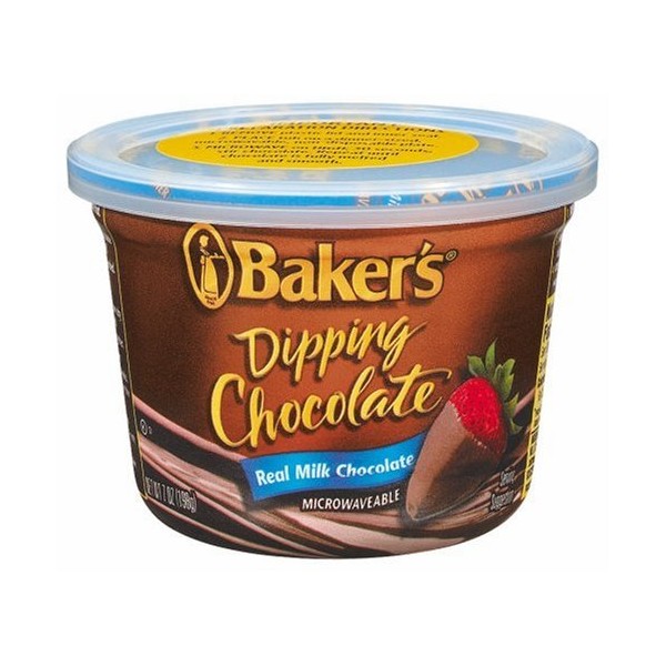 Baker's Dipping Chocolate, Milk Chocolate, 7-Ounce Microwavable Tubs (Pack of 8)