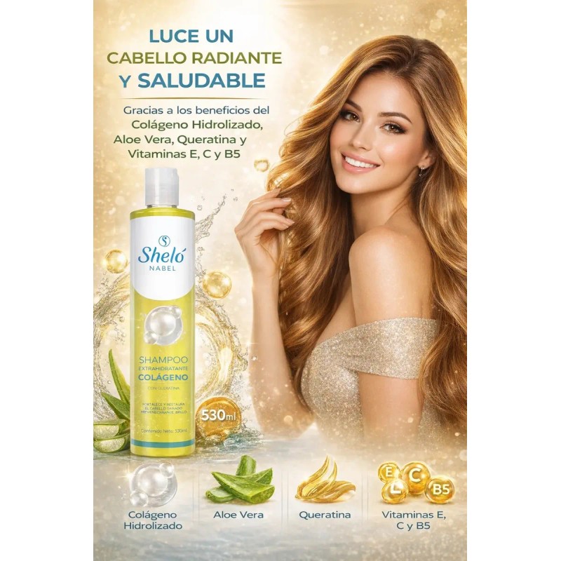 Shampoo Extra Hidratante Colágeno 530ml Shelo Nabel