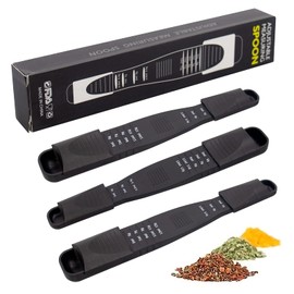 CTDMJ Adjustable Measuring Spoons Set of 3 Measuring Spoons Adjustable Cooking Measuring Spoon Adjustable Spoon Double End Dosing Spoon Adjustable 9 Stands Cooking Spoon for Sugar Salt Coffee Milk