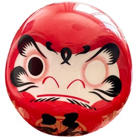 HOMSFOU Japanese Daruma Doll 6cm Ceramics Mini Daruma Zen Statue Ochoko Daruma Collectible Figurine Good Luck Ornament for Home Table Car Interior Decoration Red
