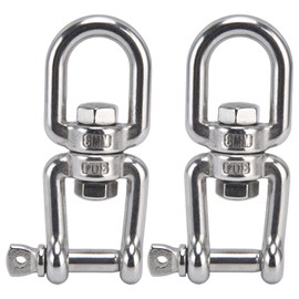 BORDSTRACT 2Pcs 8mm / 0.3in Swivel Ring Snap Rolling Shackle Device，304 Stainless Steel 360° Detachable Rotating Ring Snap for Hammock Chair Swing, Porch Swing, Swing Chair, Climbing Rope, etc.