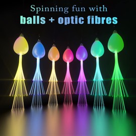 POI Balls Glow Toys USB Rechargeable with 20 Vibrant Color Rave Light Modes and Flashing Patterns Durable Soft-Core LED Poi Balls Added Optic Fiber Light Poi Or Added via Others by Yourself
