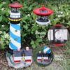 18" Solar Lighthouse with Rotating Beacon,Big Solar Powered Lighthouse,Outdoor Lighthouse