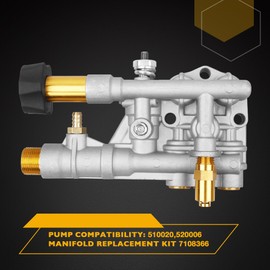 7108366 Pressure Washer Pump Manifold Replacement Kit for 510020 and 520006 Axial Cam Pressure Washer Pumps
