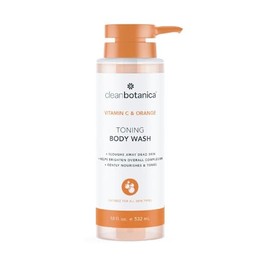 CLEAN BOTÁNICA, Gel de Baño con Vitamina C y Mandarina, Exfoliante Ligero, Sin Parabenos, Tonifica la Piel, 532 ml