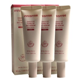 Innisfree Daily UV Tone Up No-Sebum Sun Cream Pink 50ml x 3 / 이니스프리 데일리 유브이 톤업 노세범 선크림 핑크 50ml x3개