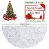 FUHSY White Sequin Tree Skirt Silver Large Velvet Christmas Tree