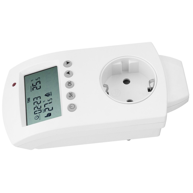 Plug‑in Thermostat LCD Programmable Heating Temperature Controller 16A
