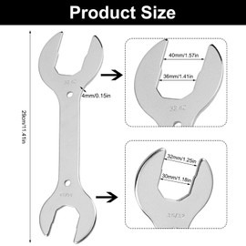 4 in 1 Bicycle Headset Spanner 30/32/36/40 mm Bicycle Wrench Tool Made of Steel, Flat Spanner for Bicycle Front Fork, Road Bikes, Urban Bikes