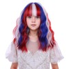 Edivd Girls Red White and Blue Wig Kids Short 4th