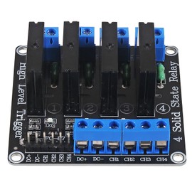Solid State Relay Module 5V 4 Channel High Level Trigger with Fuse Mini DIY Relay for Industrial Electronic (5V 4 Channel)