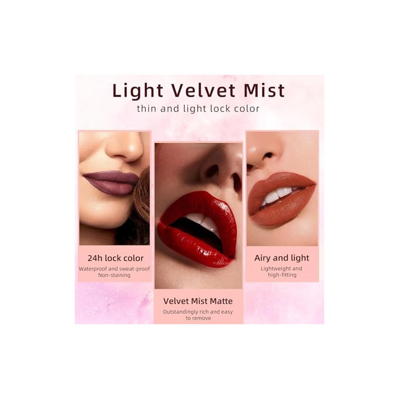 Set de Labiales 12 Piezas, Set de Brillo Labial Mate