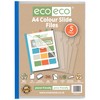 eco-eco A4 50% Recycled Bag 5 Easy Slide Files, Coloured