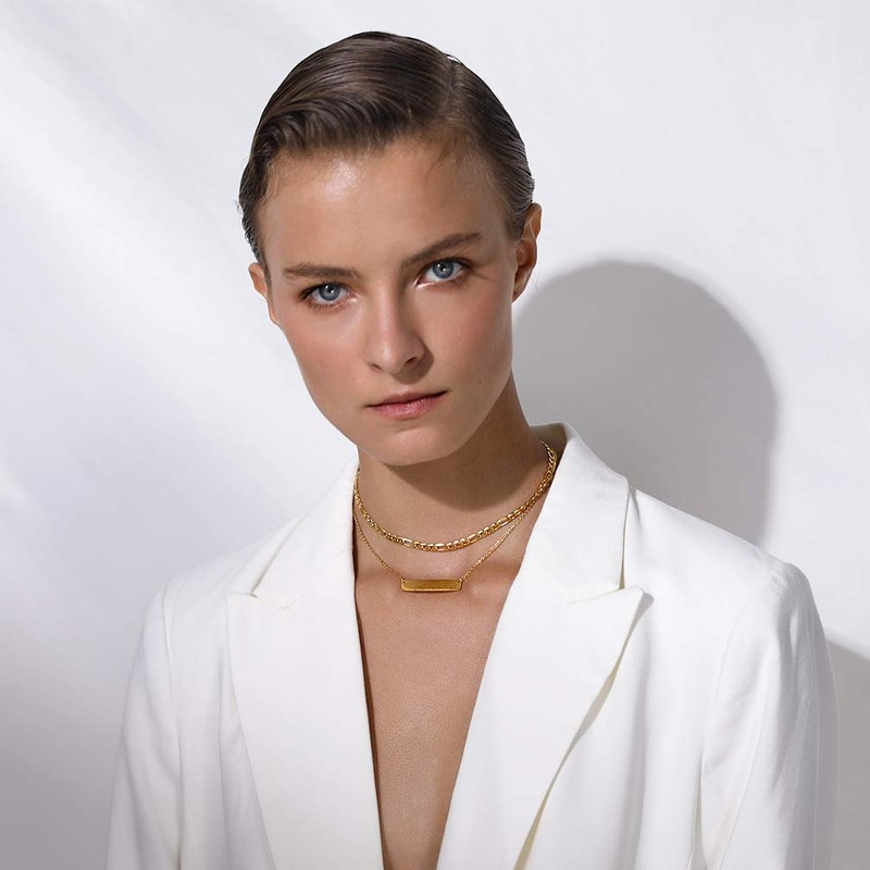 Prosteel Men's Stainless Steel 18K Gold-Plated Classic Figaro Chain /