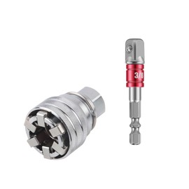 FORTSPANG Multifunctional Sleeve 10 mm - 19 mm, Adjustable Universal Socket Wrench, Metric 3/8-3/4 Inch Ratchet Wrench (1 Set)