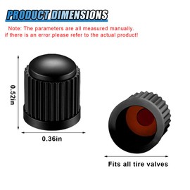 GAOLAOSY Car Tire Valve Stem Caps, Plastic Auto Wheel Stem Cover with O Rubber Seal, Vehicle Tire Valve Dust Cap, Universal Automotive Accessories for SUV, Truck, Motorcycle, Bicycle (Black)