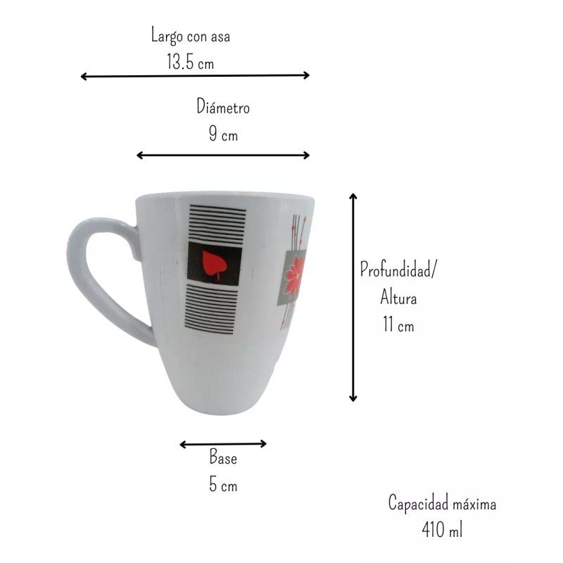 Anforama- Tab and Kit Taza Tarro De Melamina Decorada 380