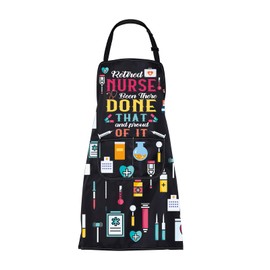 ENSIANTH Retired Nurse Gifts Apron for Nurse Retirement Gifts Kitchen Cooking Apron with Pockets Retirement Nurse Gift for Woman (retired nurse apron)