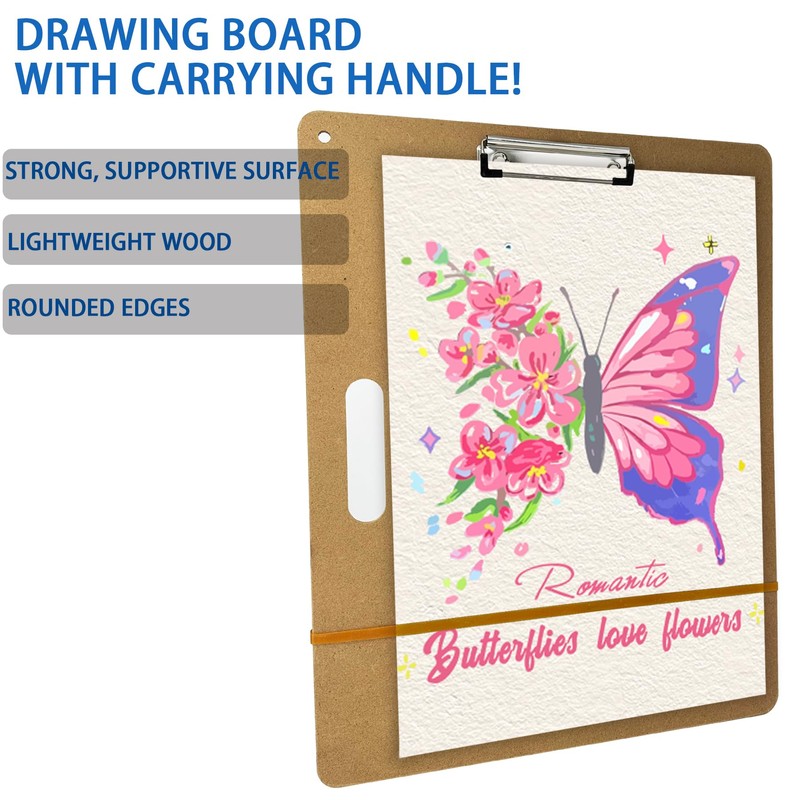 18" x 24" Drawing Board, Artist Sketch Boards with Handle