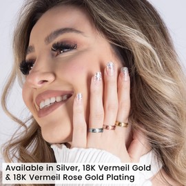 Fidget Ring - 925 Sterling Silver Anxiety Rings - Spinner Rings for Women & Men - 360° Spinning Rotatable Ring to Relieve Stress & Worry - Moon & Star Design - Platinum Plated - Size T