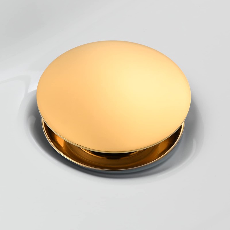 Cienica Bathroom Drain,Brass Drain,Drain Stopper Pop-Up,Drain Without Overflow,Gold,BW03J-1
