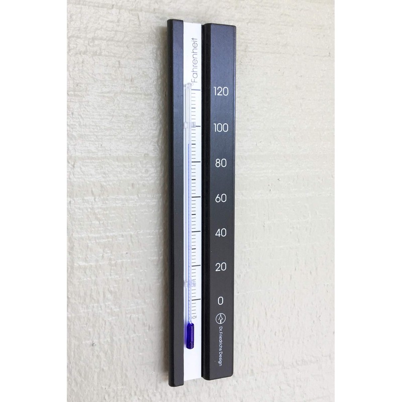 Analog Wall Thermometer with Fahrenheit Scale 7.12 inch tall (Black
