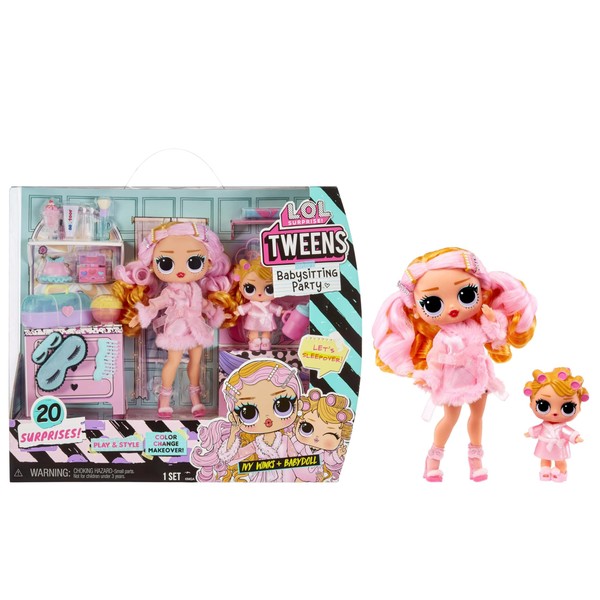 L.O.L. Surprise! Tween Babysitting Sleepover Party - IVY WINKS & BABYDOLL - Unbox 20 Surprises - Includes 2 Dolls with Colour Change Features - Suitable for Kids Ages 4+