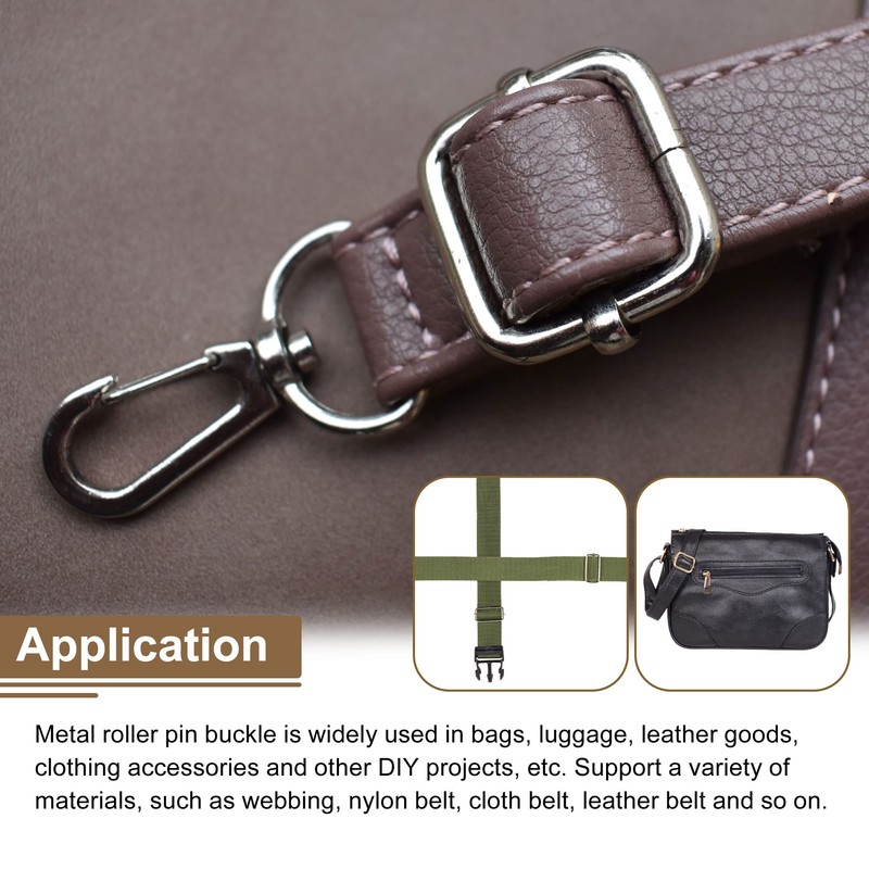 sourcing map Sliding Buckles Metal Rectangle Adjuster Triglides Sliding Buckles