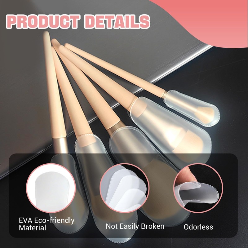 FrostyFlair Make-up Brush Protector, 20 Pieces Dustproof Cosmetic Brush Covers