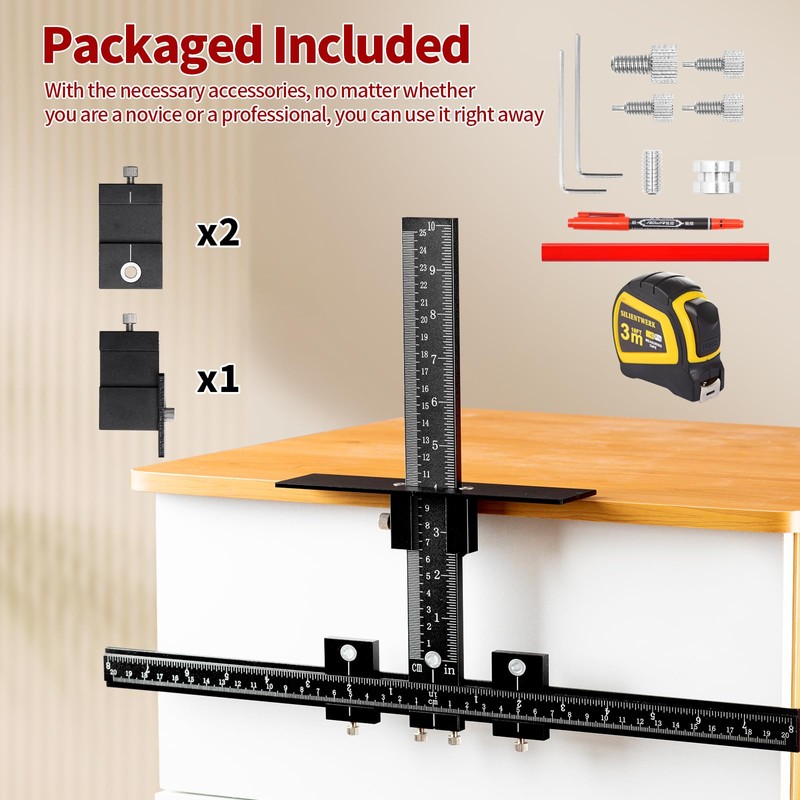 SILIENTWERK Cabinet Hardware Jig, Precision All Aluminum Alloy Accurate Fast