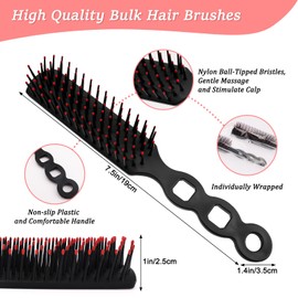 HOFASON 100 Pcs Bulk Hair Brushes for Homeless Supplies, Individually Wrapped Disposable Hair Brushes Nylon Bristles Detangling Hair Brush for Women Hotel Nursing Charity